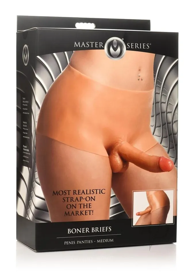 Female Sex Toys Master Series Master Series Boner Brief Penis Panties with Posable Dildo Medium Vanilla Female Sex Toys Master Series Master Series Boner Brief Penis Panties with Posable Dildo Medium Vanilla
