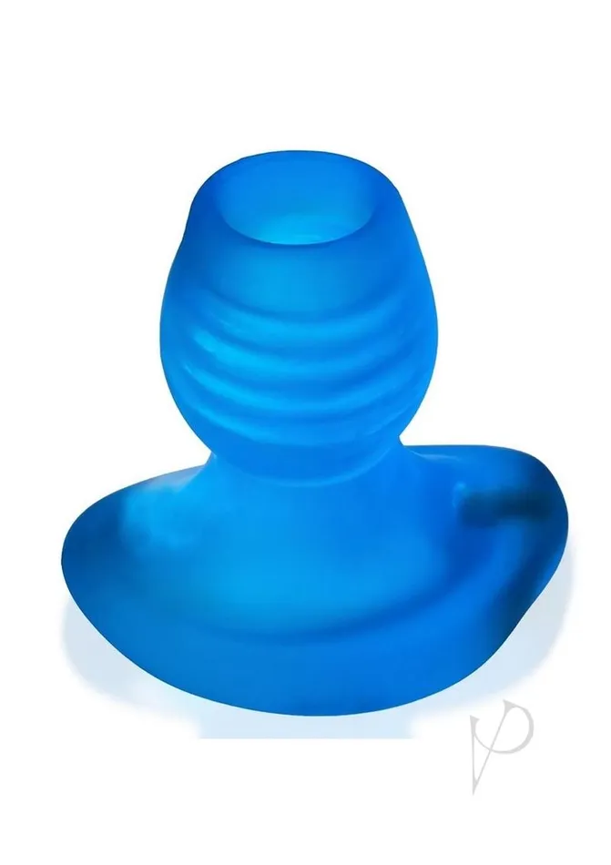 Female Sex Toys Oxballs Glowhole 2 Hollow Buttplug with LED Insert Large Blue Morph