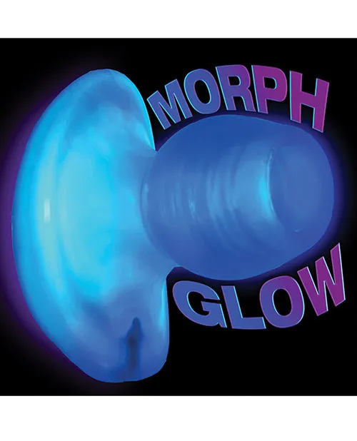Female Sex Toys Oxballs Glowhole 2 Hollow Buttplug with LED Insert Large Blue Morph