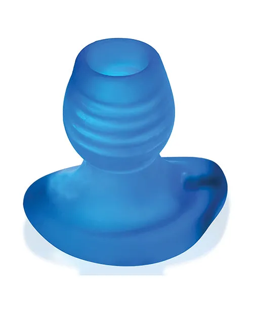 Female Sex Toys Oxballs Glowhole 2 Hollow Buttplug with LED Insert Large Blue Morph