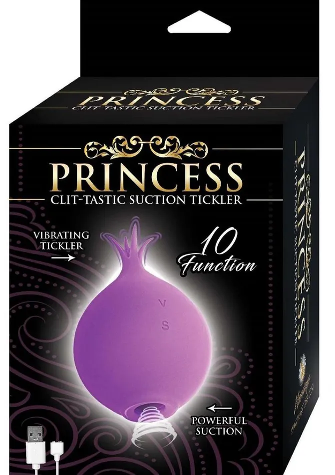 Female Sex Toys Princess ClitTastic Rechargeable Silicone Suction Tickler Lavender Princess