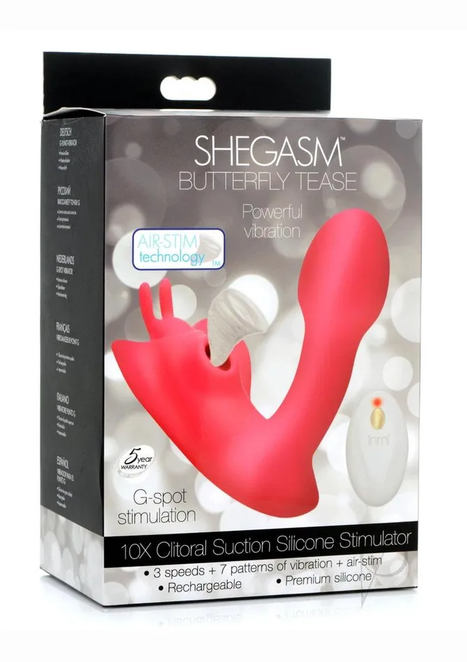 Female Sex Toys Shegasm Butterfy Tease Rechargeable Silicone 10X Clitoral Suction Stimulator with Remote Control Pink Shegasm Female Sex Toys Shegasm Butterfy Tease Rechargeable Silicone 10X Clitoral Suction Stimulator with Remote Control Pink Shegasm