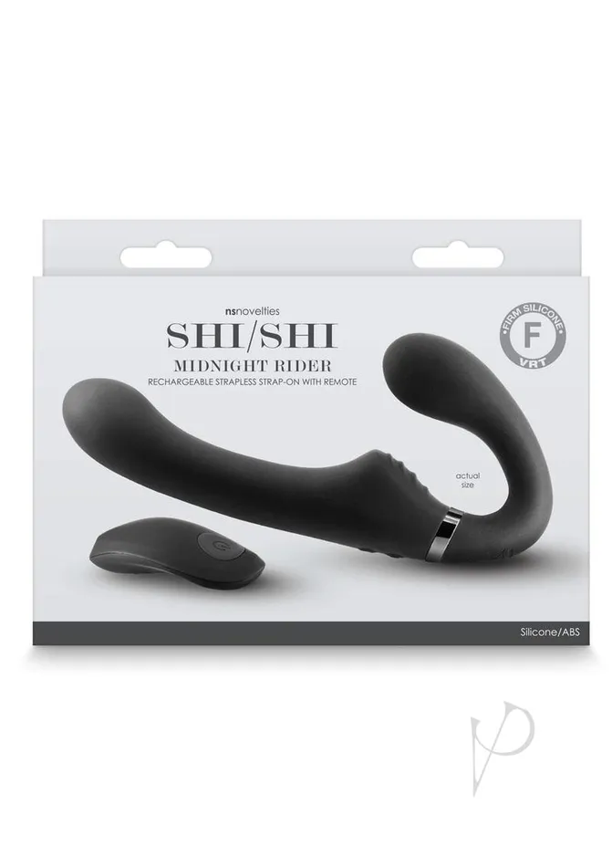 Female Sex Toys ShiShi ShiShi Mignight Rider Rechargeable Silicone Dual End Strapless StrapOn with Remote Control Black Female Sex Toys ShiShi ShiShi Mignight Rider Rechargeable Silicone Dual End Strapless StrapOn with Remote Control Black