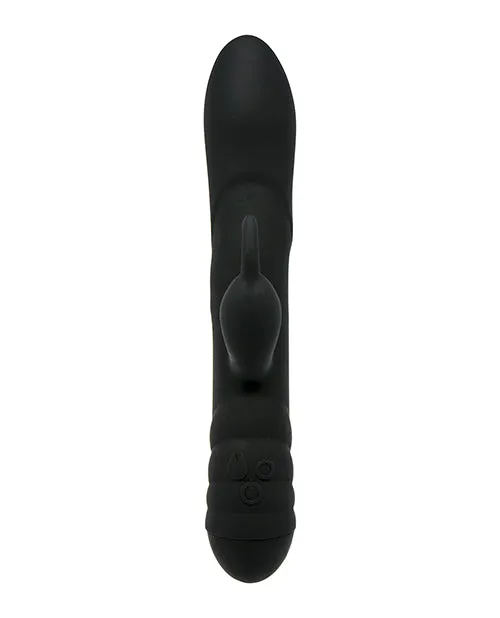 Female Sex Toys Twister Rechargeable Silicone Rabbit Vibrator with Remote Control Black Adrien Lastic