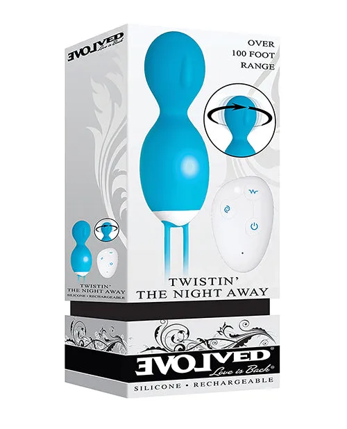 Female Sex Toys Twistin The Night Away Silicone Rechargeable Egg with Remote Control Blue Evolved