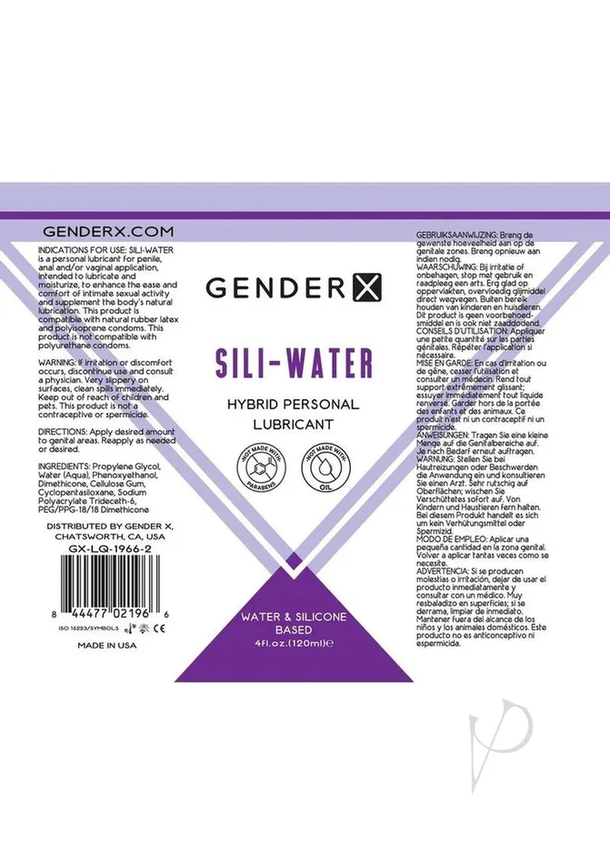 Gender X SiliWater Hybrid Lubricant 4oz Gender X Anal