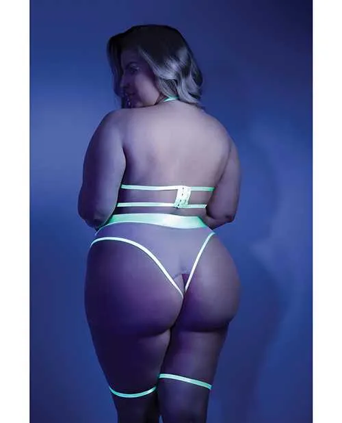Glow Black Light Embroidered Cupless Garter Teddy Pasties Not Included Neon Chartreuse QN Glow By Fantasy Lingerie Anal Glow Black Light Embroidered Cupless Garter Teddy Pasties Not Included Neon Chartreuse QN Glow By Fantasy Lingerie Anal