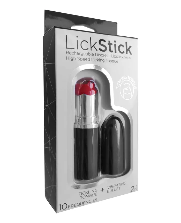 Hott Products Vibrators Lick Stick Lipstick Vibrator BlackRed