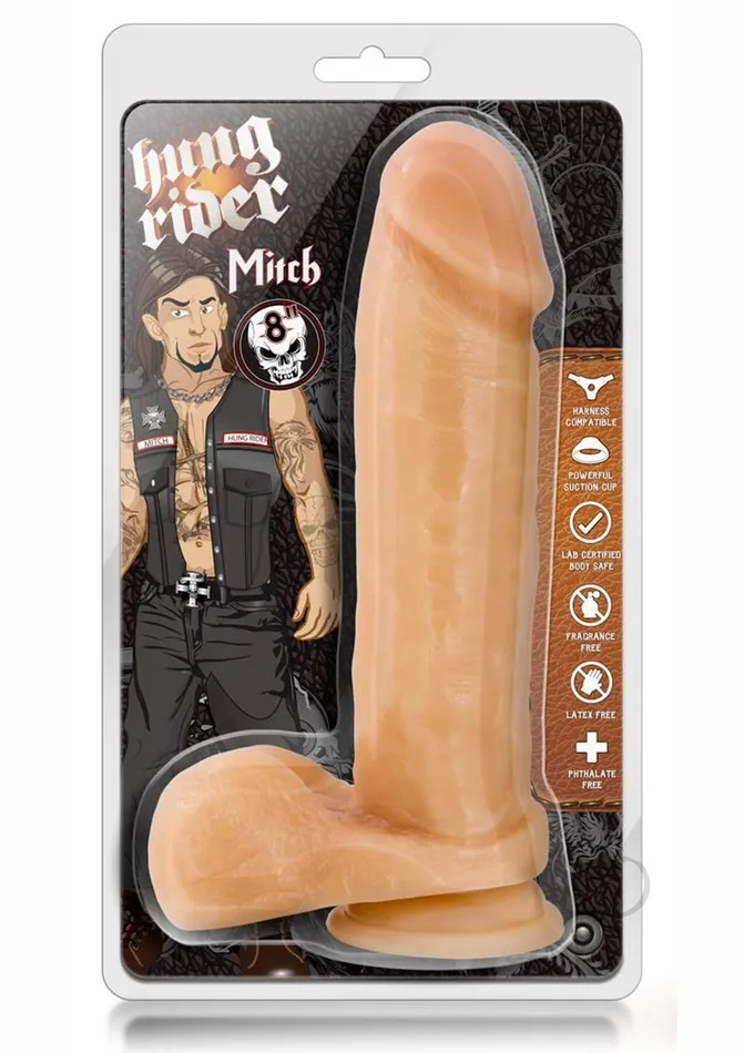 Hung Rider Mitch Dildo with Balls 8in Vanilla Hung Rider Dildos