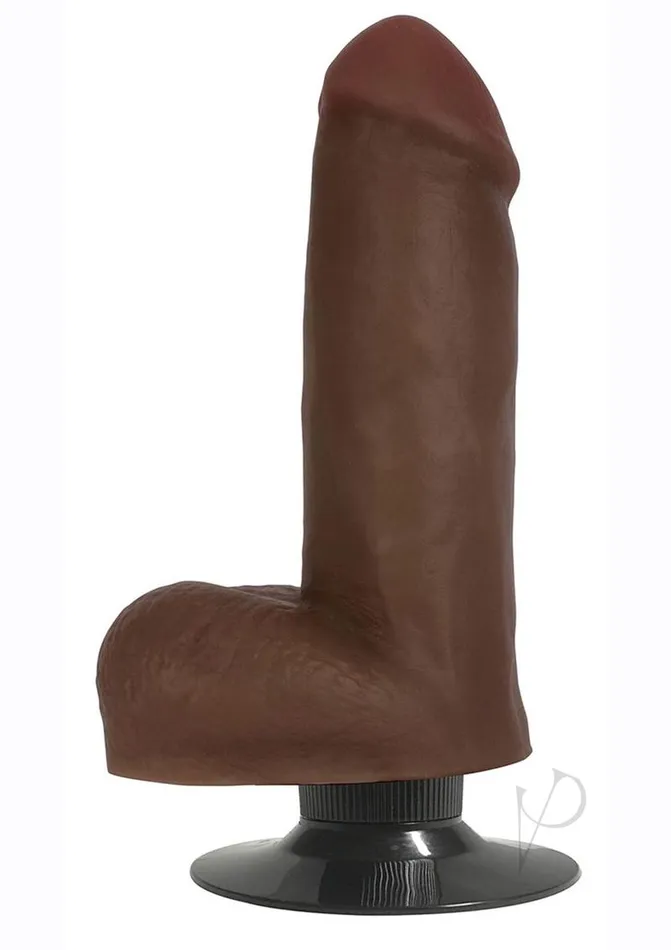 JOCK Vibrating Dildo with Balls 6in Chocolate Jock Female Sex Toys