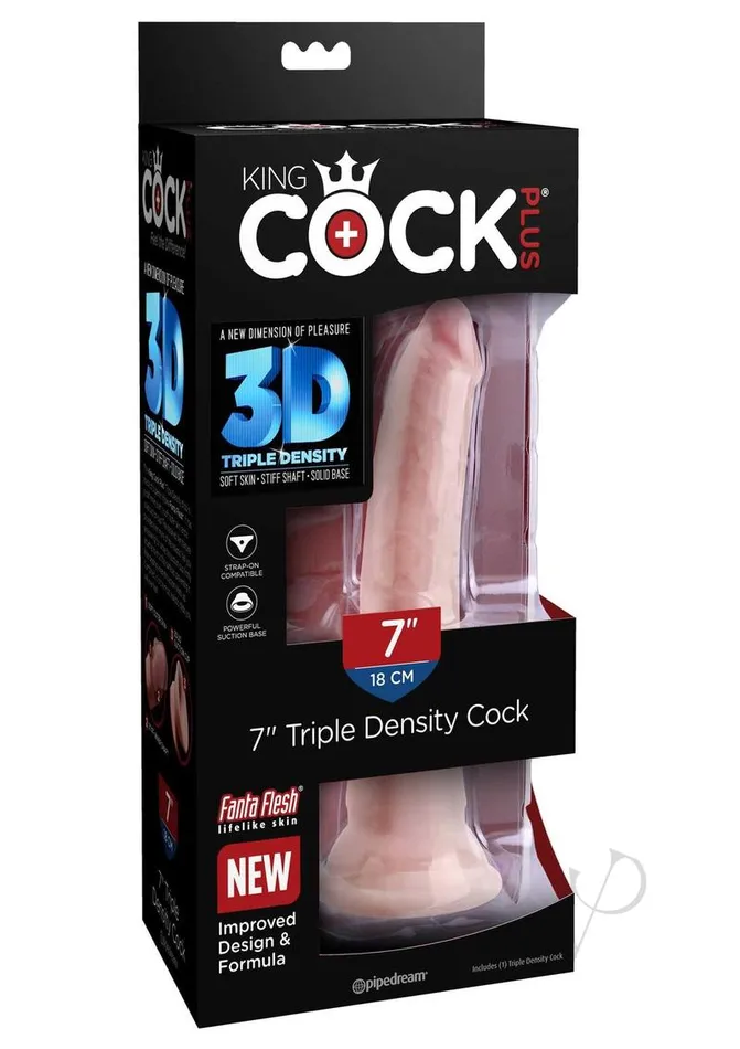 King Cock King Cock Plus Triple Density Dildo 7in Vanilla Dildos