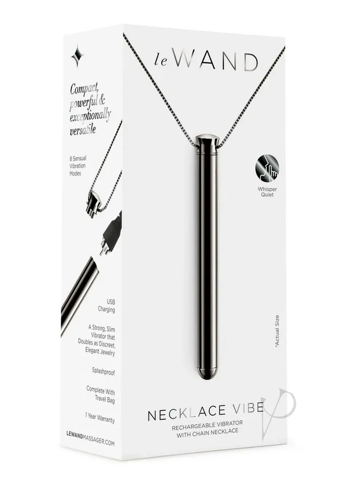 Le Wand Female Sex Toys Le Wand Vibrating Necklace Rechargeable Silicone Discreet Vibrator Black
