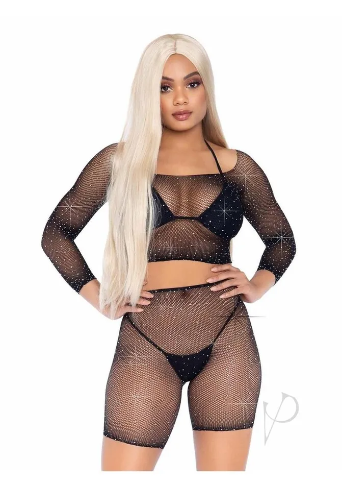 Leg Avenue Male Sex Toys Leg Avenue Rhinestone fishnet long sleeve crop top and biker shorts 2 Piece OS Black Leg Avenue Male Sex Toys Leg Avenue Rhinestone fishnet long sleeve crop top and biker shorts 2 Piece OS Black