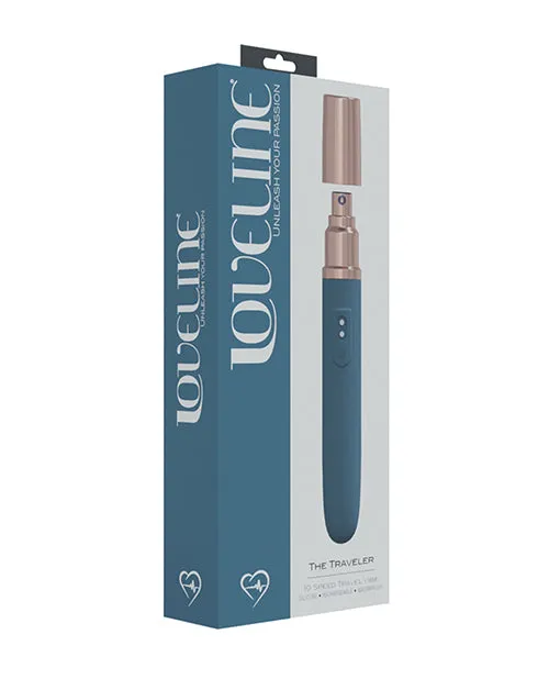 Loveline LoveLine The Traveler Rechargeable 10 Speed Travel Vibrator Blue Holds Lubricant Vibrators Loveline LoveLine The Traveler Rechargeable 10 Speed Travel Vibrator Blue Holds Lubricant Vibrators