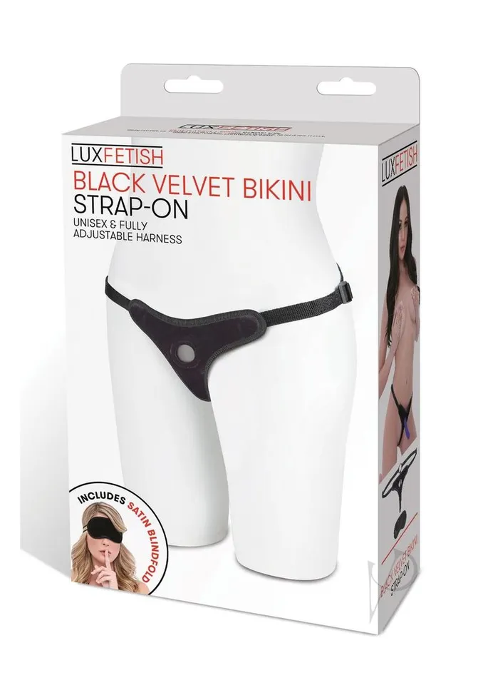 Lux Fetish Female Sex Toys Lux Fetish Velvet Bikini StrapOn Adjustable Black Lux Fetish Female Sex Toys Lux Fetish Velvet Bikini StrapOn Adjustable Black