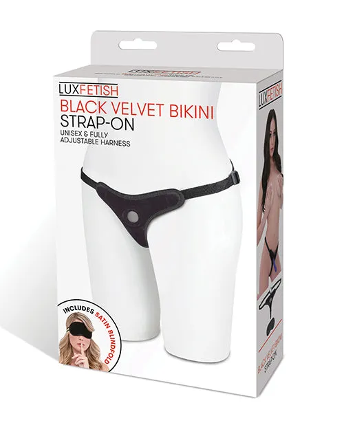 Lux Fetish Female Sex Toys Lux Fetish Velvet Bikini StrapOn Adjustable Black Lux Fetish Female Sex Toys Lux Fetish Velvet Bikini StrapOn Adjustable Black