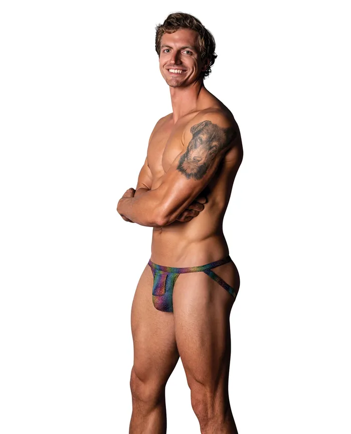 Male Power Couples Pack Play Jock wFront Condom Pocket Rainbow SM