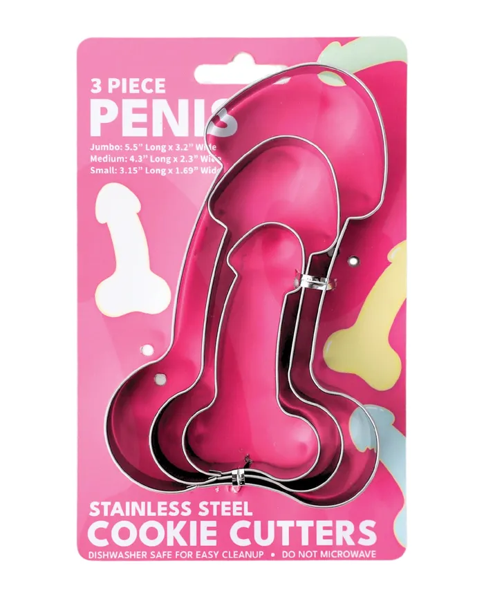 Male Sex Toys Cookie Cutter Sets 3 pc Penis Sleazy Greetings