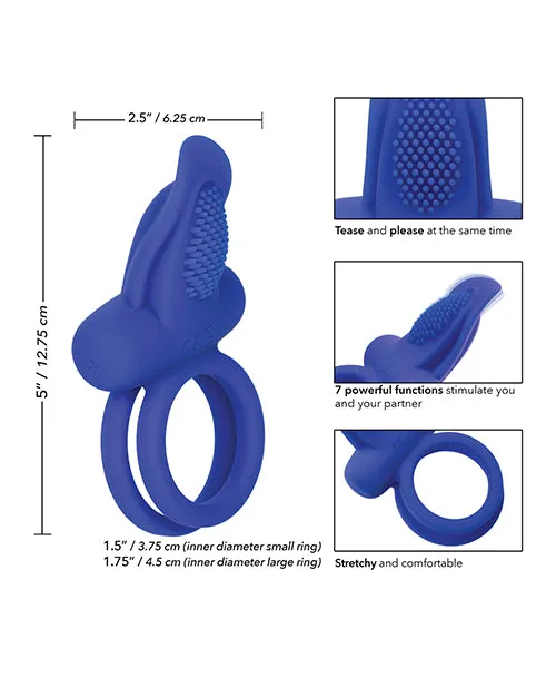 Male Sex Toys Couples Enhancers CalExotics Silicone Rechargeable Dual Pleasure Enhancer Cock Ring Blue Male Sex Toys Couples Enhancers CalExotics Silicone Rechargeable Dual Pleasure Enhancer Cock Ring Blue