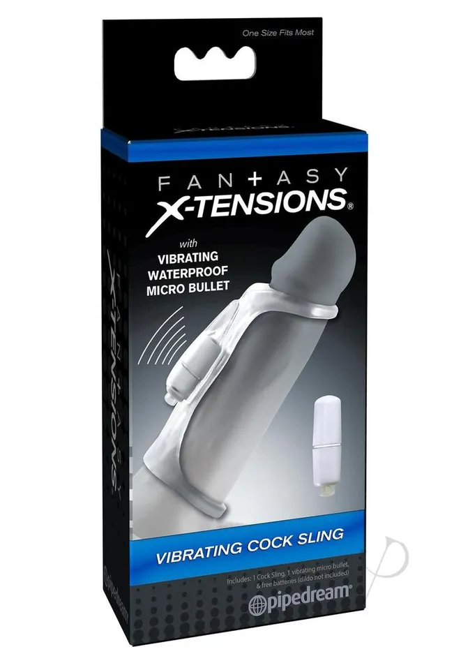 Male Sex Toys Fantasy X Tensions Fantasy XTensions Vibrating Cock Sling Sleeve Waterproof 55in Clear