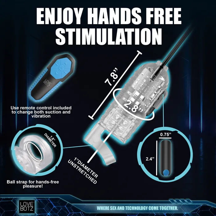 Male Sex Toys LoveBotz The Milker Pro Edition with Automatic Stroking Suction and Vibration