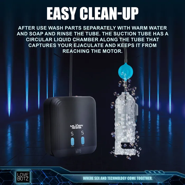 Male Sex Toys LoveBotz The Milker Pro Edition with Automatic Stroking Suction and Vibration