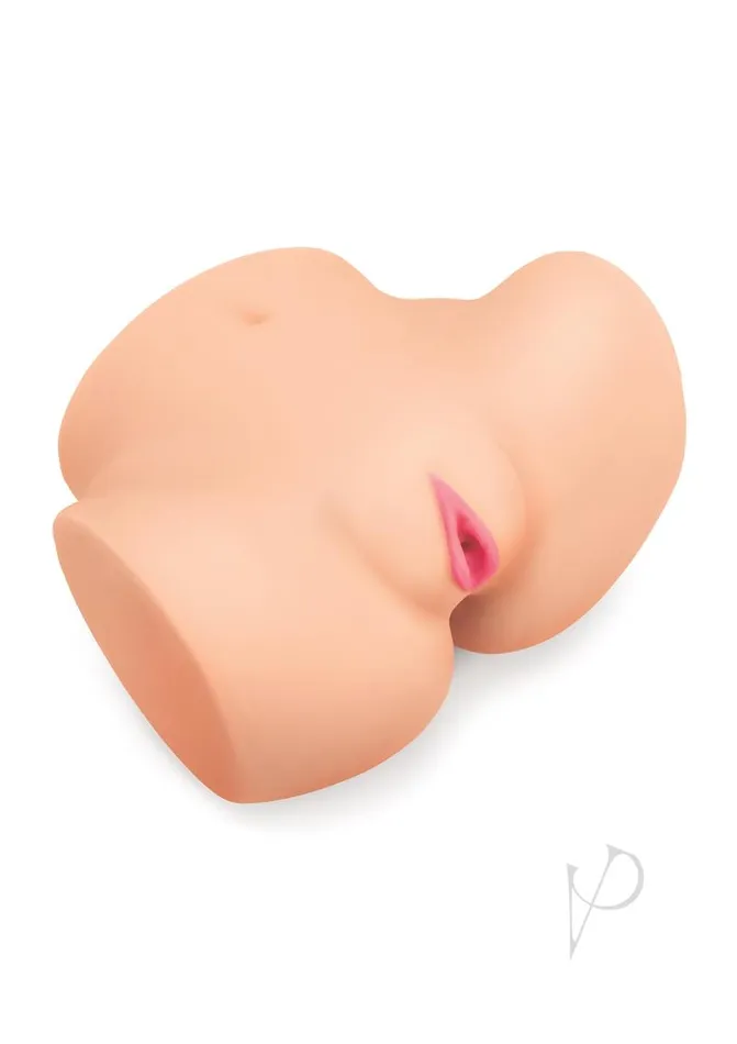 Male Sex Toys LuvDollz Remote Controlled Spread Eagle Vibrating Rechargeable Masturbator with Bullets and Remote Control Pussy and Ass Vanilla Luv Dollz