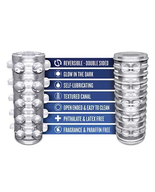 Male Sex Toys Rize Swich Self Lubricating Stroker Dual End Masturbator Clear Rize