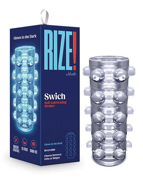 Male Sex Toys Rize Swich Self Lubricating Stroker Dual End Masturbator Clear Rize