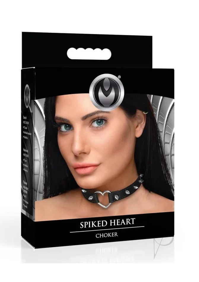 Master Series Anal Master Series Spiked Heart Choker Black