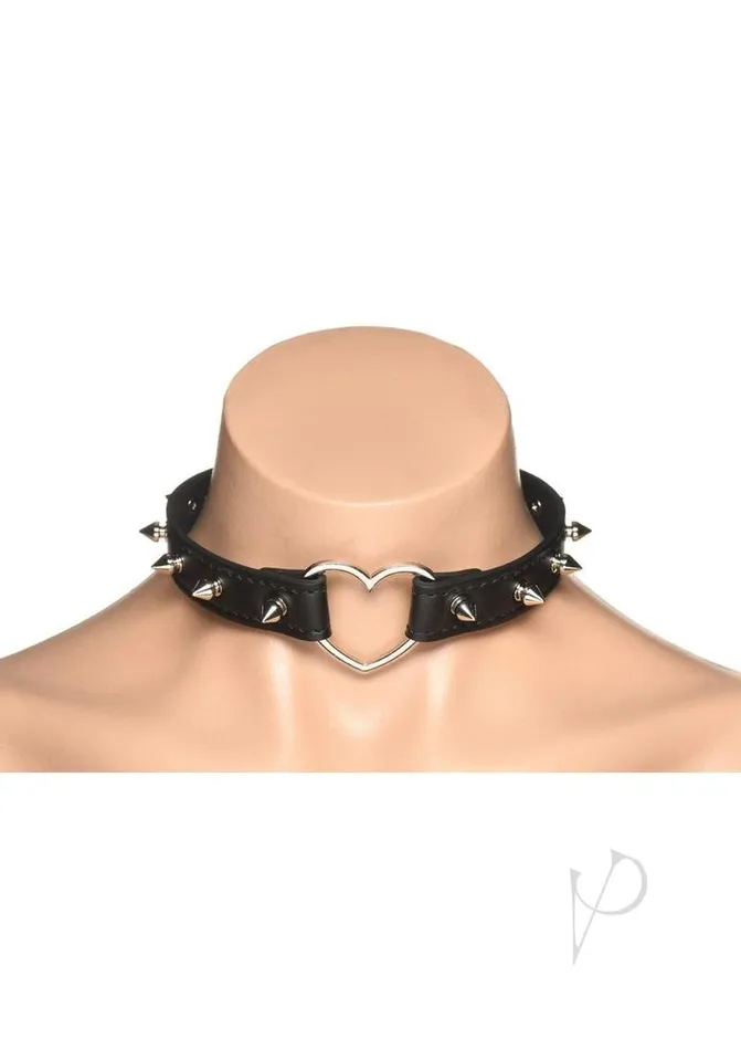 Master Series Anal Master Series Spiked Heart Choker Black Master Series Anal Master Series Spiked Heart Choker Black