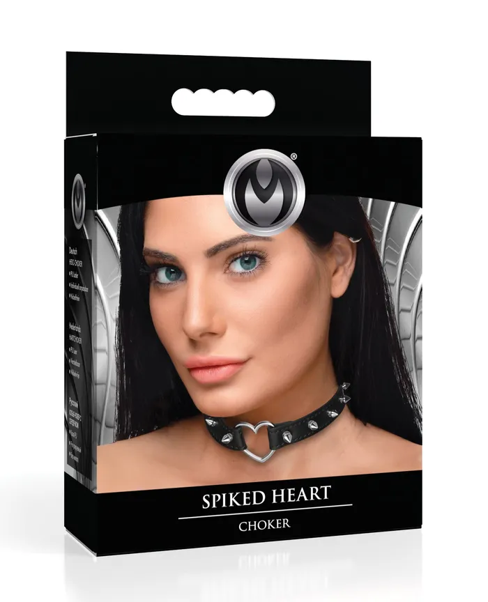 Master Series Anal Master Series Spiked Heart Choker Black Master Series Anal Master Series Spiked Heart Choker Black