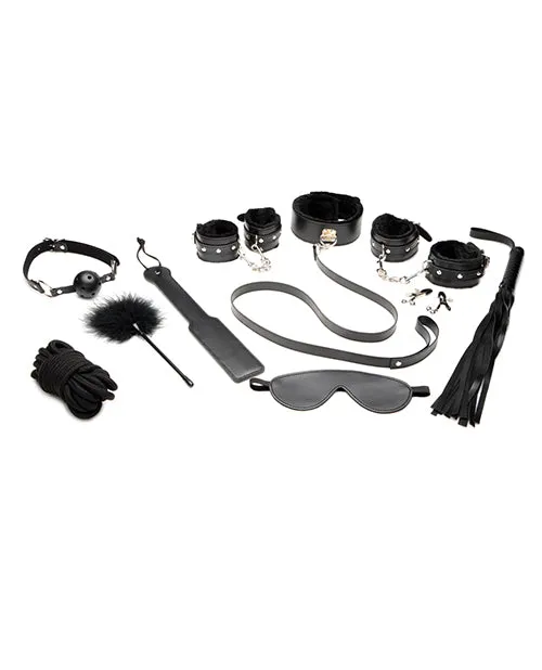 Master Series Couples Master Series Hook Up Plush Bondage Set 10 Piece Black