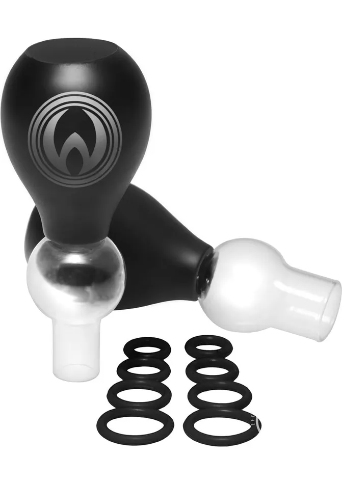 Master Series Couples Master Series Pyramids Nipple Amplifier Bulbs with O Rings Black