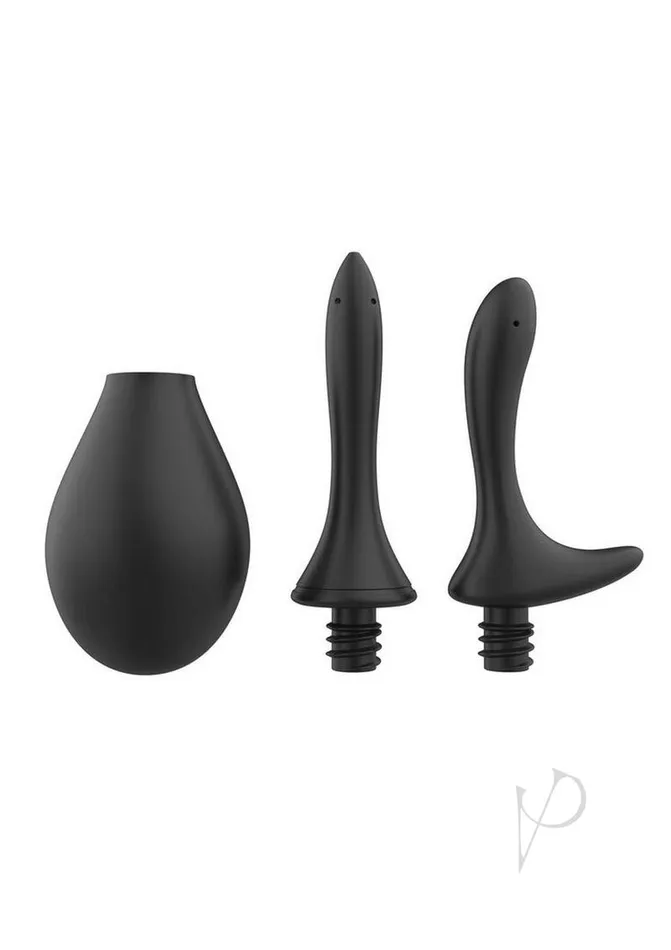 Nexus Anal Douche Set with Silicone Tips Black Nexus Anal