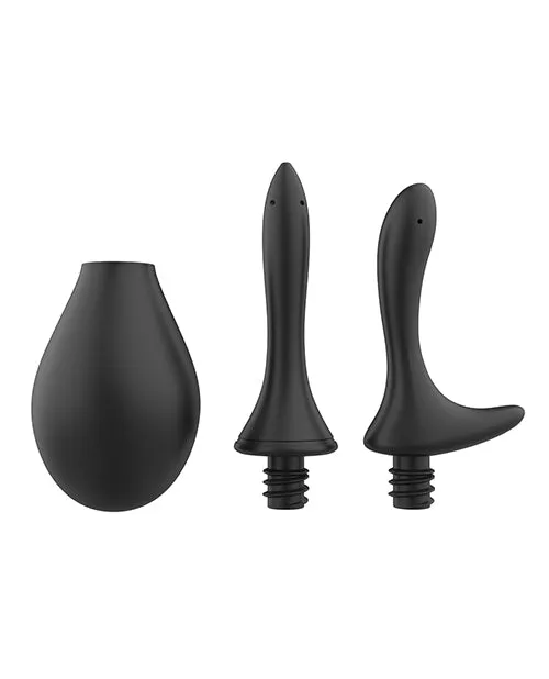 Nexus Anal Douche Set with Silicone Tips Black Nexus Anal