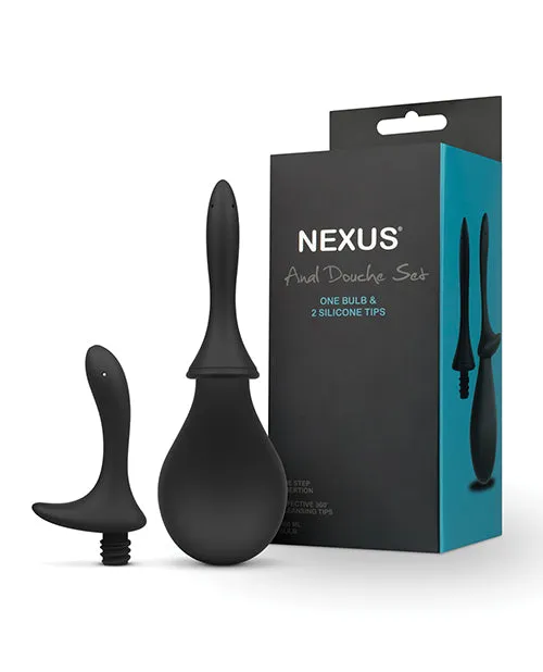 Nexus Anal Douche Set with Silicone Tips Black Nexus Anal