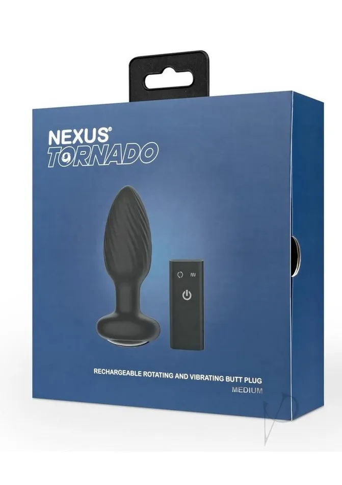 Nexus Tornado Rechargeable Silicone Rotating Butt Plug with Remote Control Medium Black Nexus Anal Nexus Tornado Rechargeable Silicone Rotating Butt Plug with Remote Control Medium Black Nexus Anal