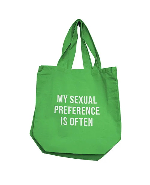 Nobu My Sexual Preference Is Often Reusable Tote Green Nobu Dildos