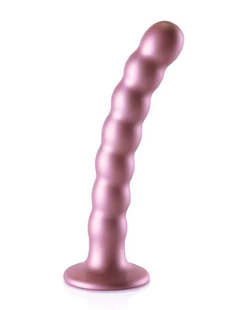 Ouch Beaded GSpot Silicone Dildo 65in Metallic Rose Gold Ouch Female Sex Toys Ouch Beaded GSpot Silicone Dildo 65in Metallic Rose Gold Ouch Female Sex Toys