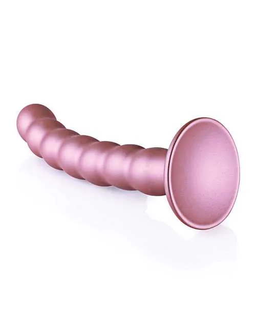 Ouch Beaded GSpot Silicone Dildo 65in Metallic Rose Gold Ouch Female Sex Toys Ouch Beaded GSpot Silicone Dildo 65in Metallic Rose Gold Ouch Female Sex Toys