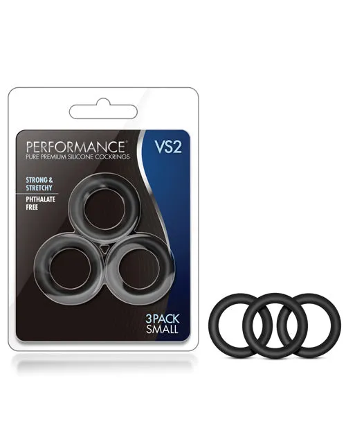 Performance Anal Performance VS2 Pure Premium Silicone Cock Rings Small Black
