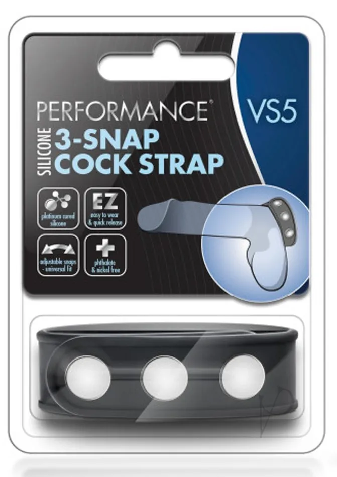 Performance Anal Performance VS5 Silicone 3 Snap Cock Strap Black