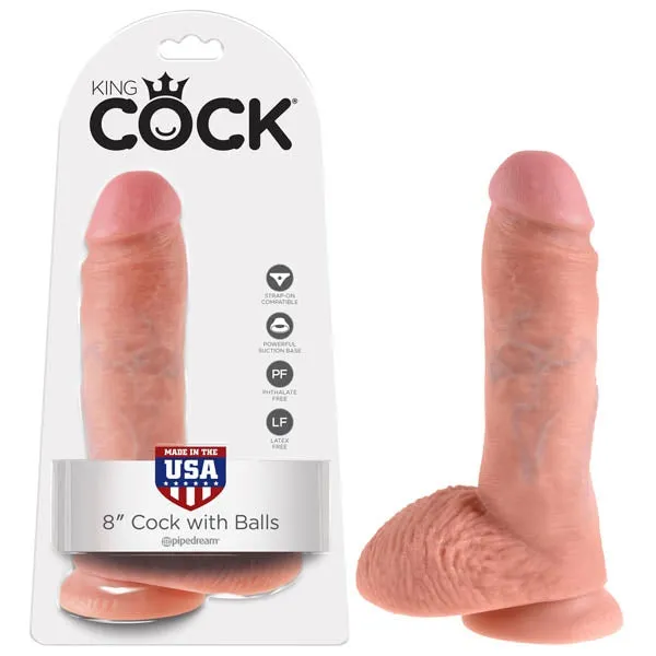 Pipedream Dildos King Cock Flesh 8 Realistic Dildo With Balls