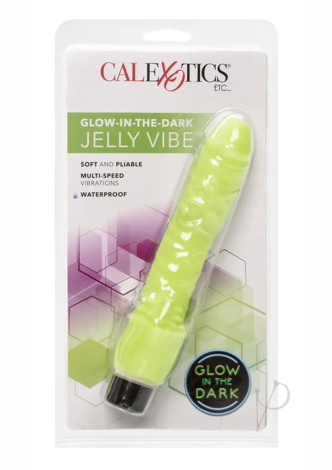Playful Dongs Female Sex Toys GlowInTheDark Jelly Vibrator Green