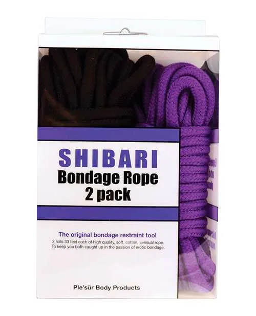 Plesur Anal Plesur Cotton Shibari Bondage Rope 2 Pack BlackPurple