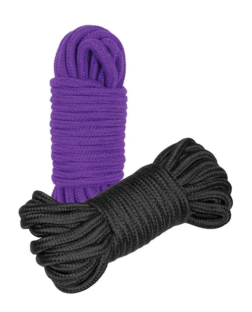 Plesur Anal Plesur Cotton Shibari Bondage Rope 2 Pack BlackPurple Plesur Anal Plesur Cotton Shibari Bondage Rope 2 Pack BlackPurple