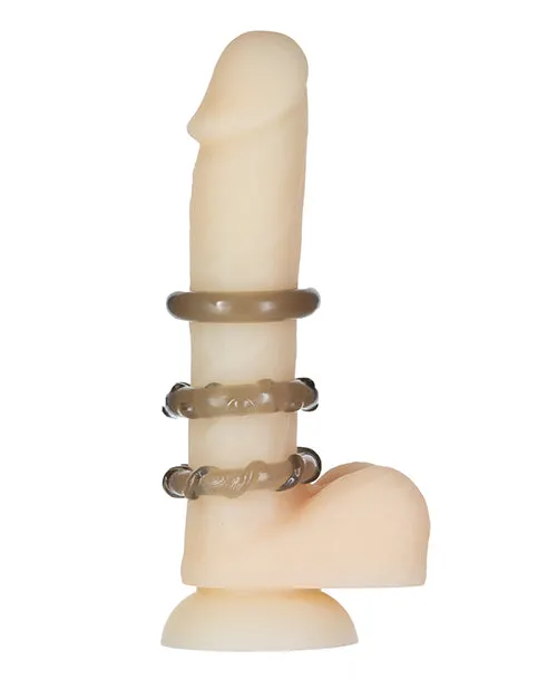 PowerBullet Got Big D Super Stretch Cock Rings 3 pack Black Powerbullet Dildos