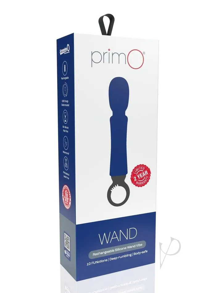 Prim O Female Sex Toys PrimO Rechargeable Silicone Wand Navy