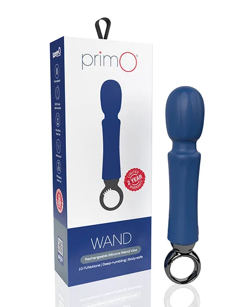 Prim O Female Sex Toys PrimO Rechargeable Silicone Wand Navy Prim O Female Sex Toys PrimO Rechargeable Silicone Wand Navy
